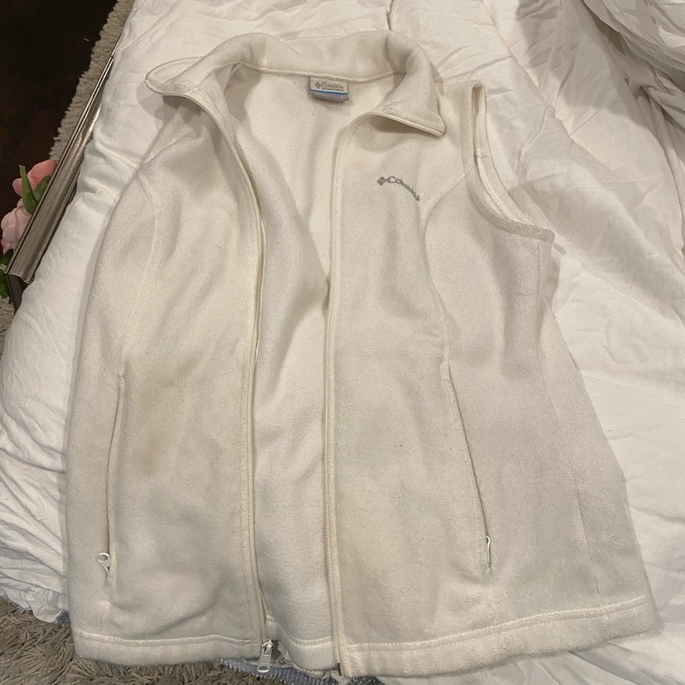 Colombia women’s white vest fleece zip up